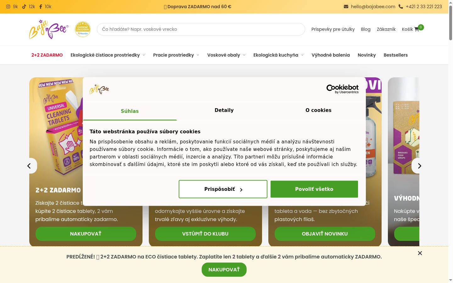 Snimka zaslona bannera za privolu prikazanog prije bilo kakve interakcije