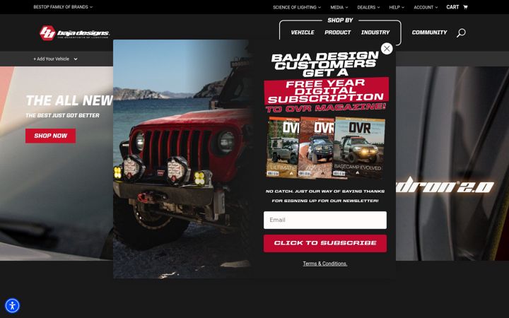 Screenshot of bajadesigns.com