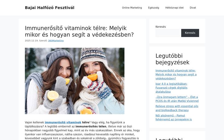 Screenshot of bajaihalfozofesztival.hu