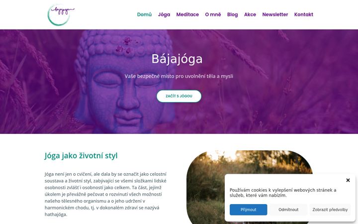 Screenshot of bajajoga.cz