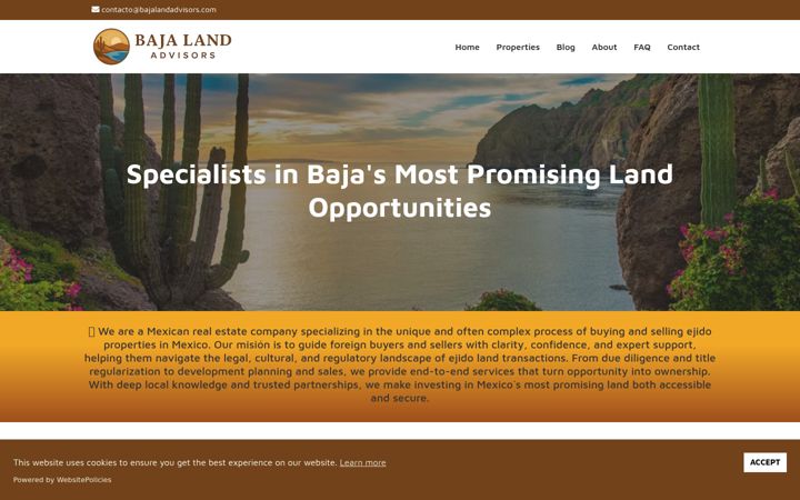 Screenshot of bajalandadvisors.com