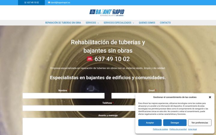 Screenshot of bajantrapid.es