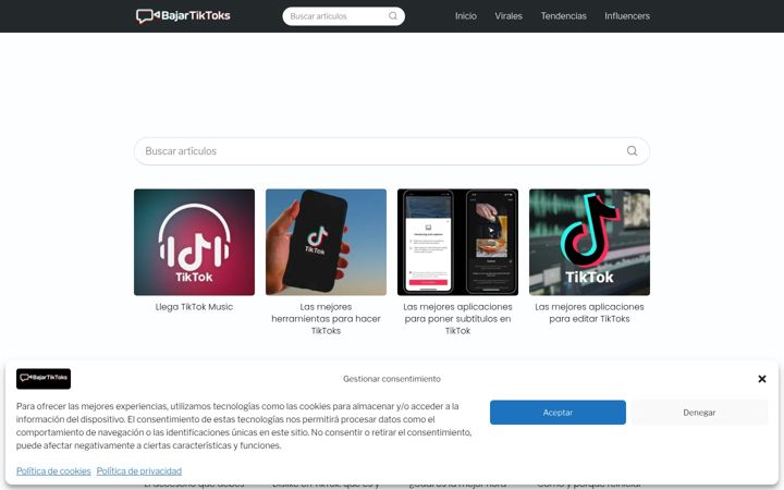 Screenshot of bajartiktoks.com