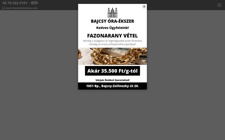 Screenshot of bajcsyoraekszer.hu