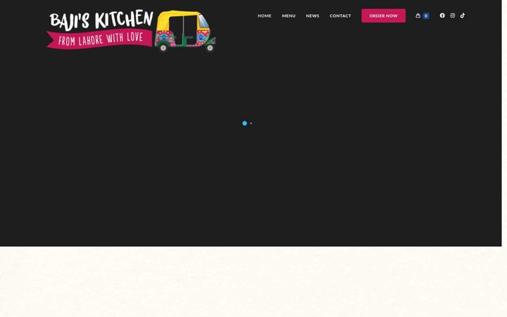 Screenshot of bajiskitchen.com