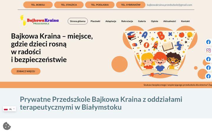 Screenshot of bajkowakraina-przedszkole.pl