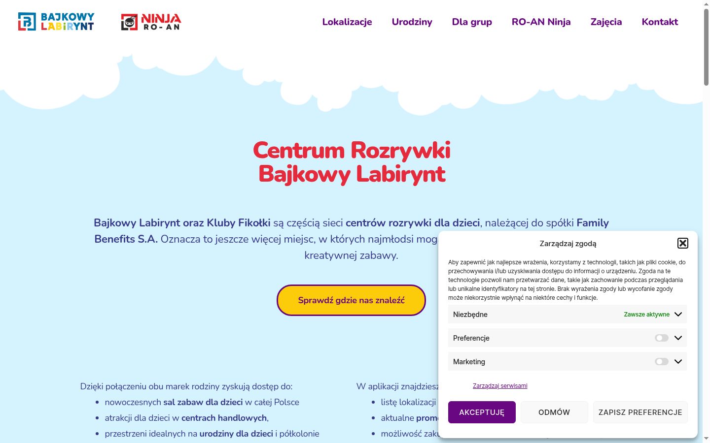 Screenshot tal-banner tal-kunsens muri qabel kwalunkwe interazzjoni