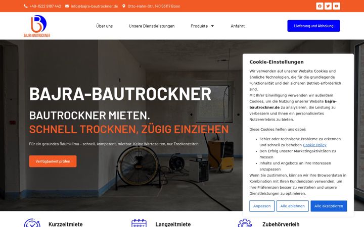 Screenshot of bajra-bautrockner.de