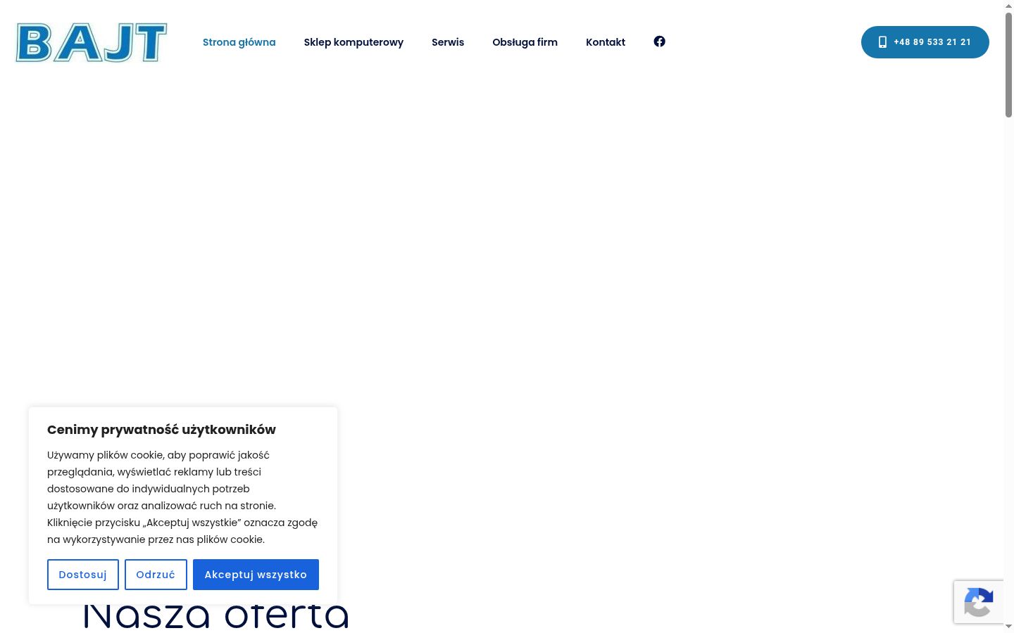 Screenshot del banner di consenso mostrato prima di qualsiasi interazione
