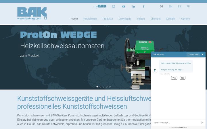 Screenshot of bak-ag.com
