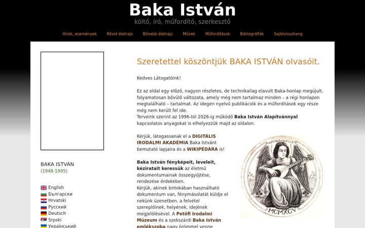 Screenshot of bakaistvan.hu