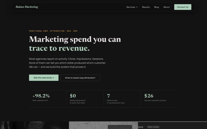 Screenshot of bakanmarketing.com