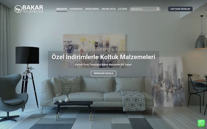 Screenshot of bakarmalzemecilik.com