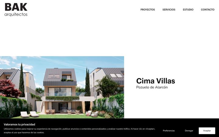 Screenshot of bakarquitectos.com