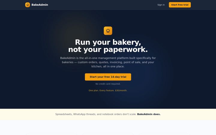 Screenshot of bake-admin.com