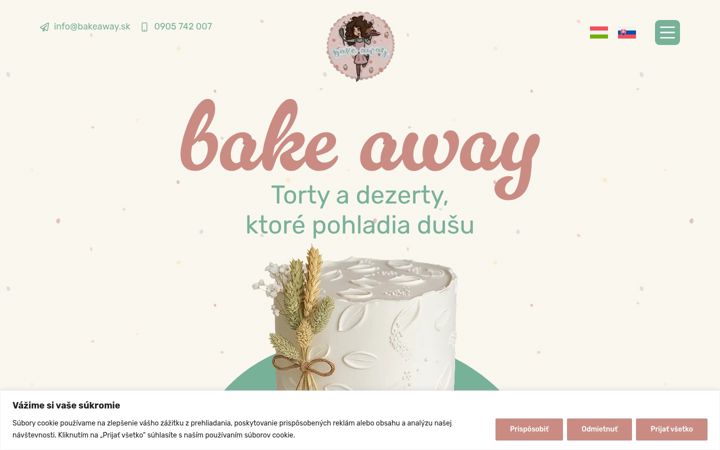 Screenshot of bakeaway.sk
