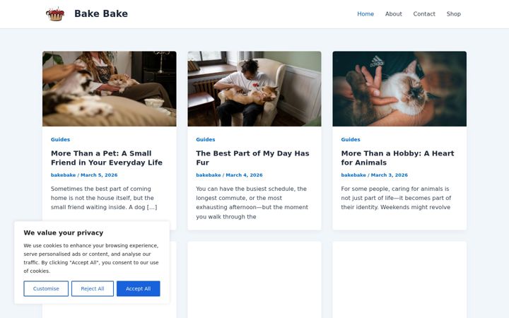 Screenshot of bakebake.store