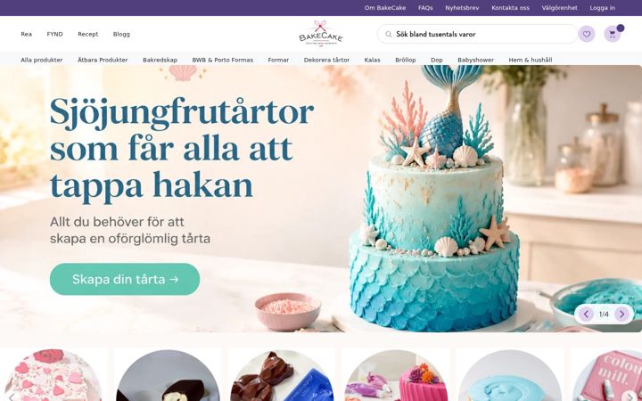 Screenshot of bakecake.se