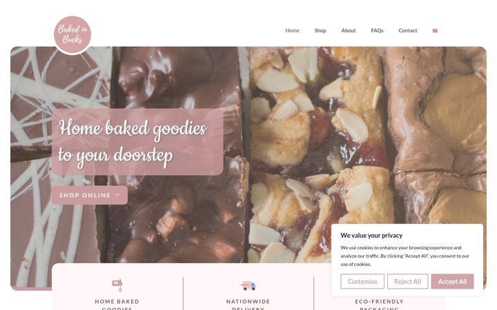 Screenshot of bakedinbucks.co.uk
