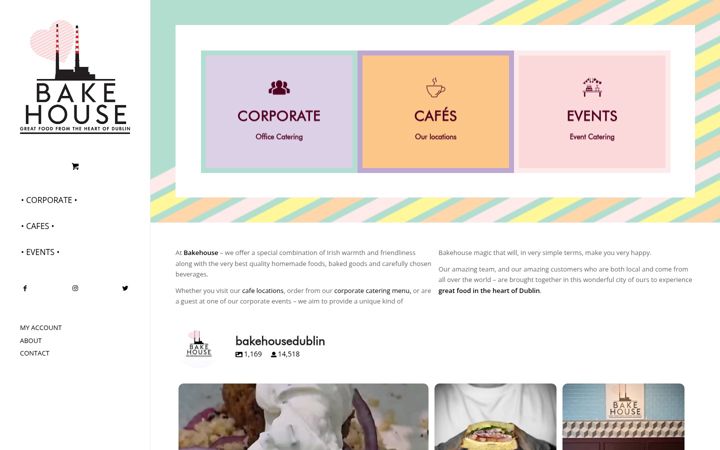 Screenshot of bakehousedublin.ie