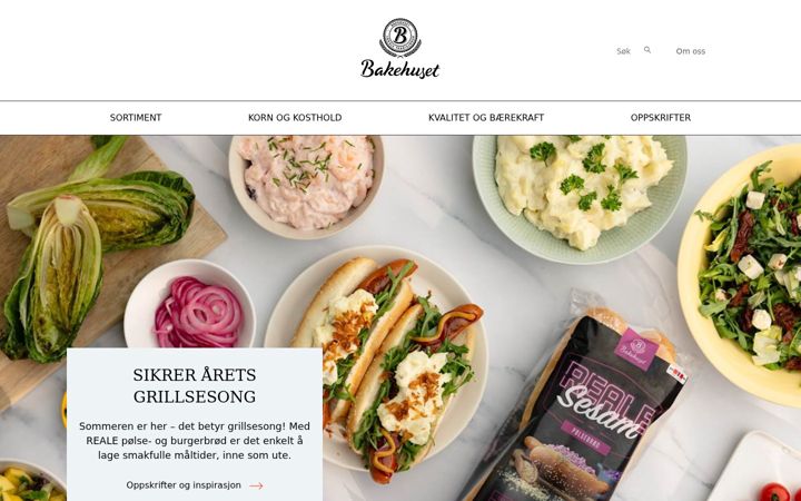 Screenshot of bakehuset.no