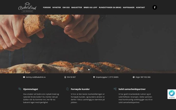 Screenshot of bakelink.no