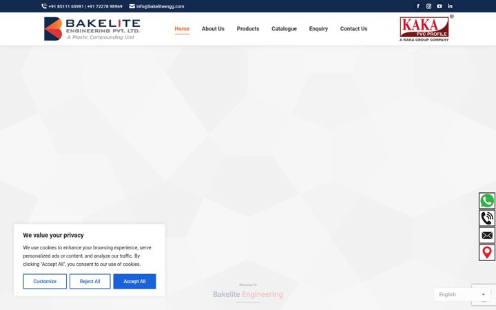 Screenshot of bakeliteengg.com