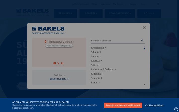 Screenshot of bakels.hu