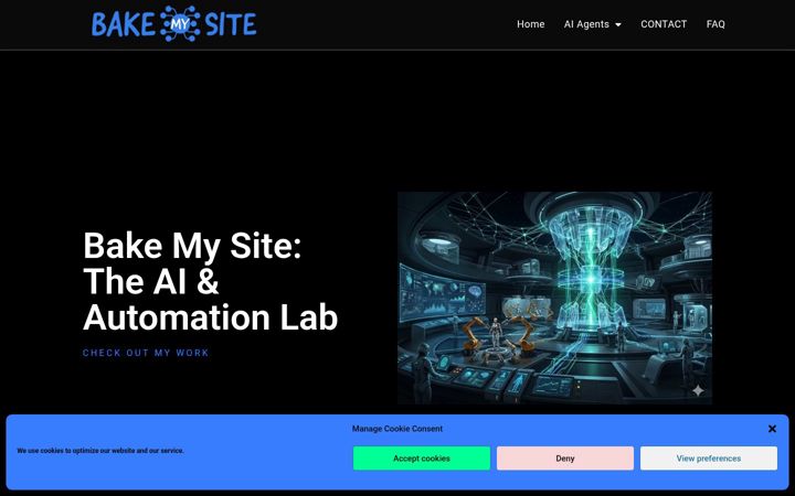 Screenshot of bakemysite.com