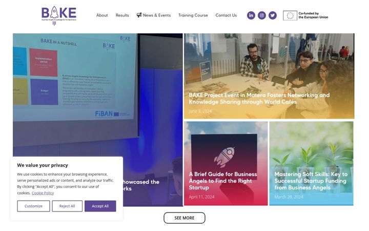 Screenshot of bakeproject.eu