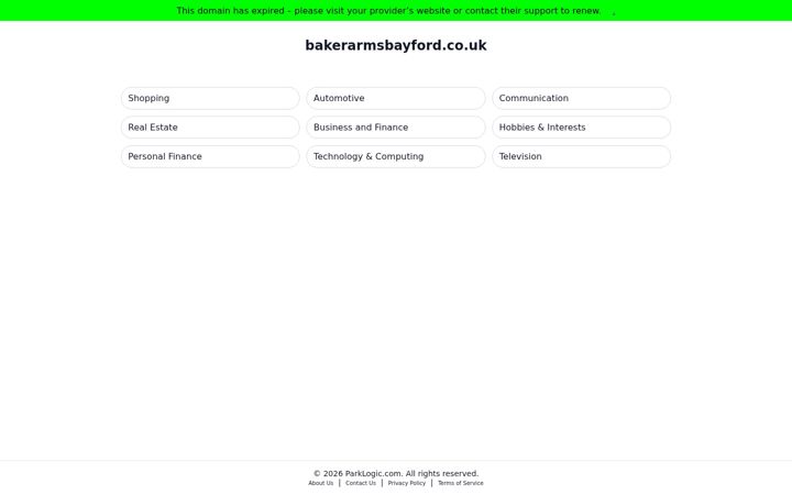 Screenshot of bakerarmsbayford.co.uk