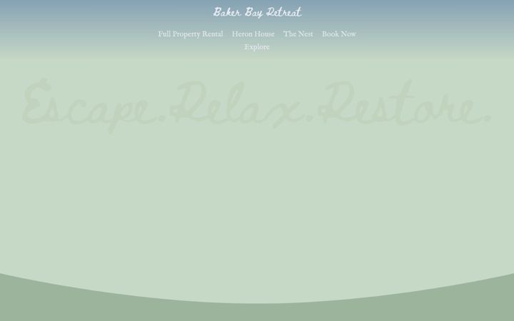 Screenshot of bakerbayretreat.com