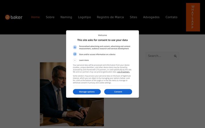 Screenshot of bakerdesign.com.br