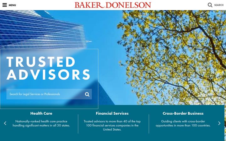 Screenshot of bakerdonelson.com