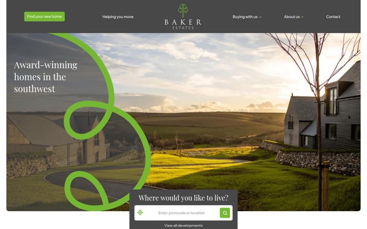 Ekrānuzņēmums no bakerestatesltd.co.uk