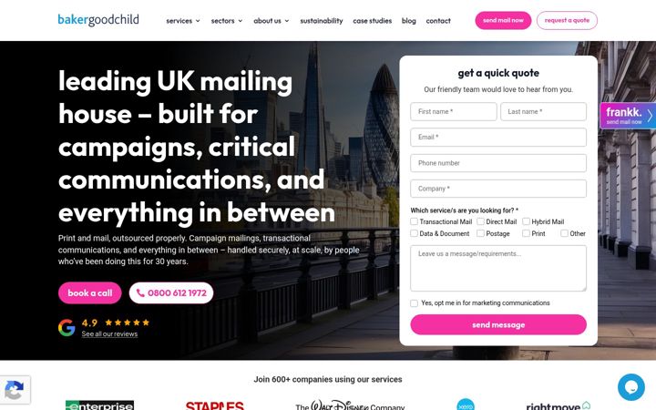 Screenshot of bakergoodchild.co.uk