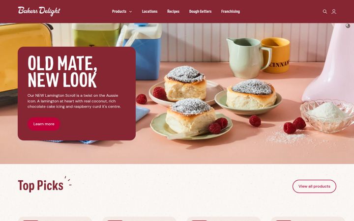 Screenshot of bakersdelight.com.au