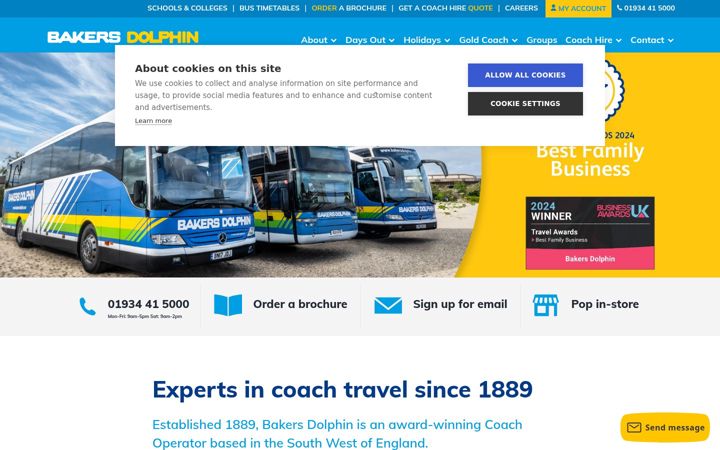 Ekrānuzņēmums no bakersdolphincoaches.co.uk