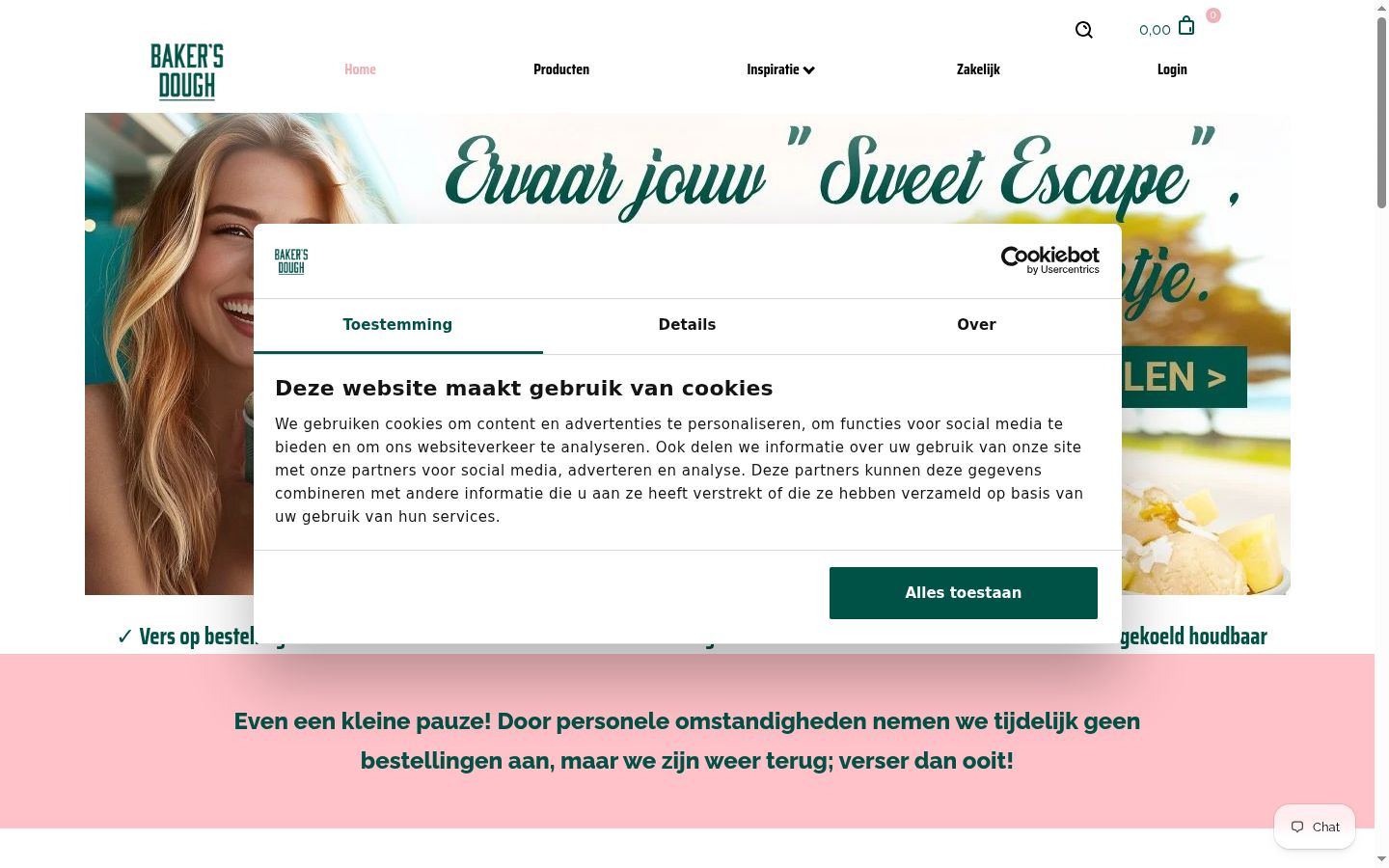 Ekraanipilt nõusolekubännerist, mida näidati enne mis tahes suhtlust