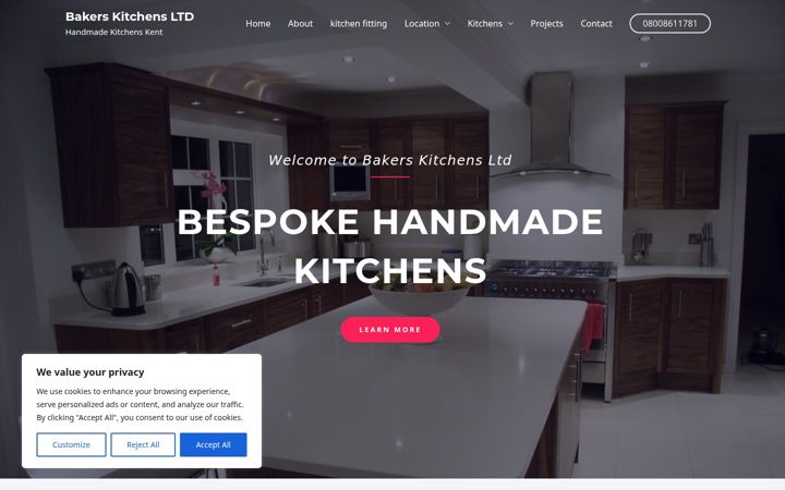 Ekrānuzņēmums no bakerskitchens.co.uk