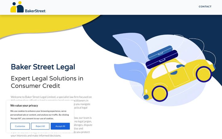 Screenshot of bakerstreetlegal.co.uk
