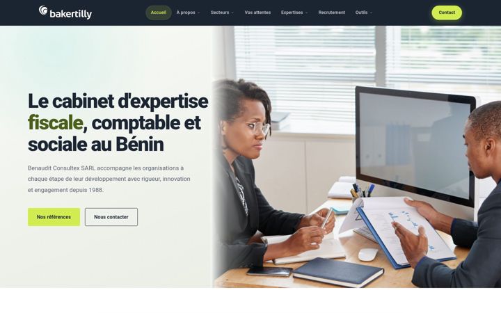 Screenshot stránky bakertilly.bj