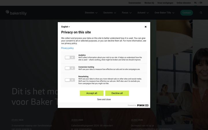 Screenshot of bakertilly.nl
