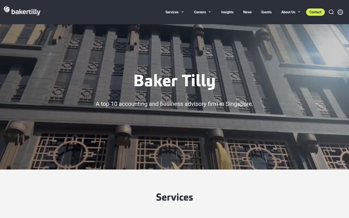 Screenshot of bakertilly.sg