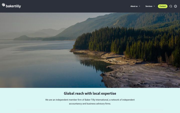 Екранна снимка на bakertilly.sl