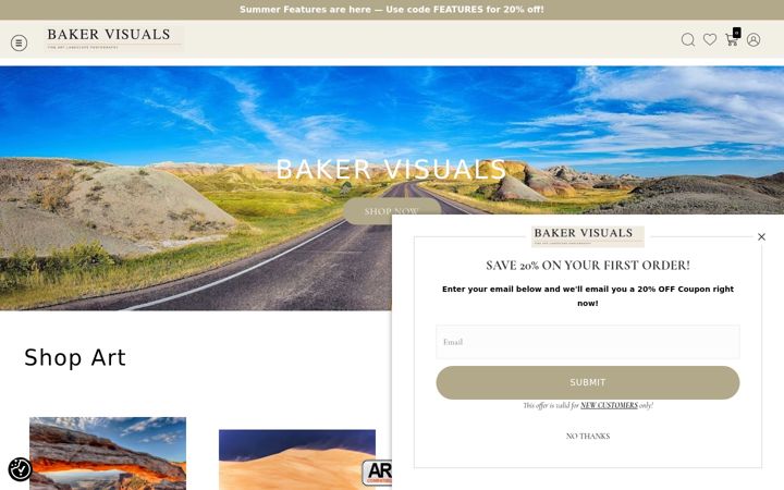 Screenshot of bakervisuals.com