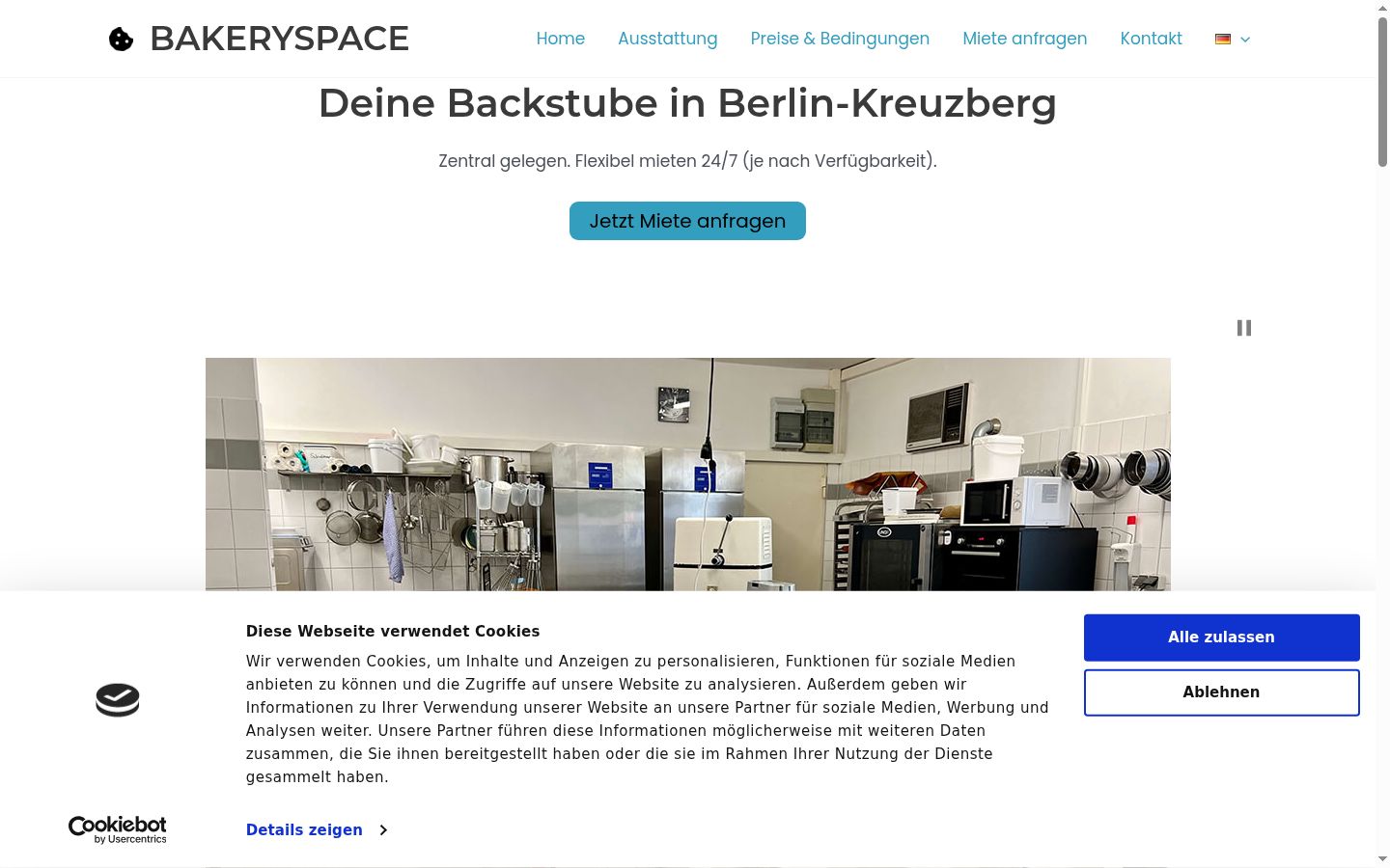 Screenshot des Einwilligungsbanners vor jeglicher Interaktion