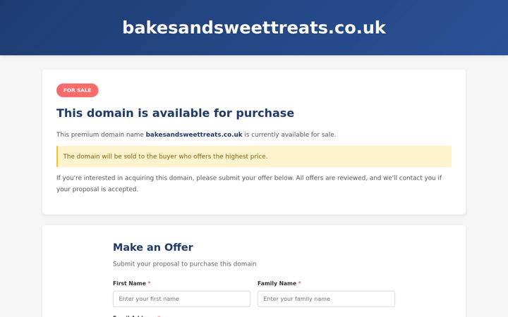 Snímek obrazovky bakesandsweettreats.co.uk