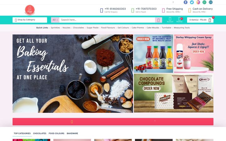 Skærmbillede af bakeshake.co.in