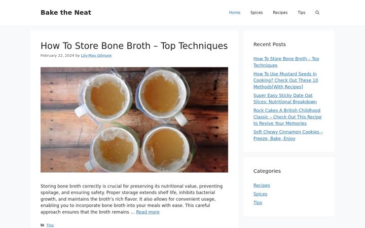 Screenshot of baketheneat.com